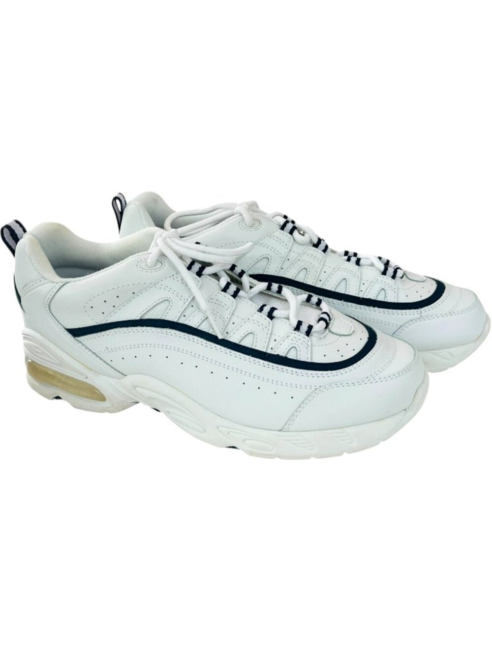 OLYMPIAN Men's Size 10 White and Navy Court Athletic Shoes # 75730 - NEW